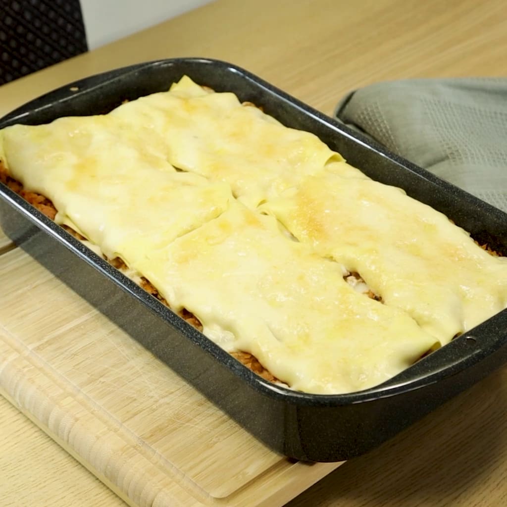 Priprema jela Veganske lazanje sa sejtanom faza 4