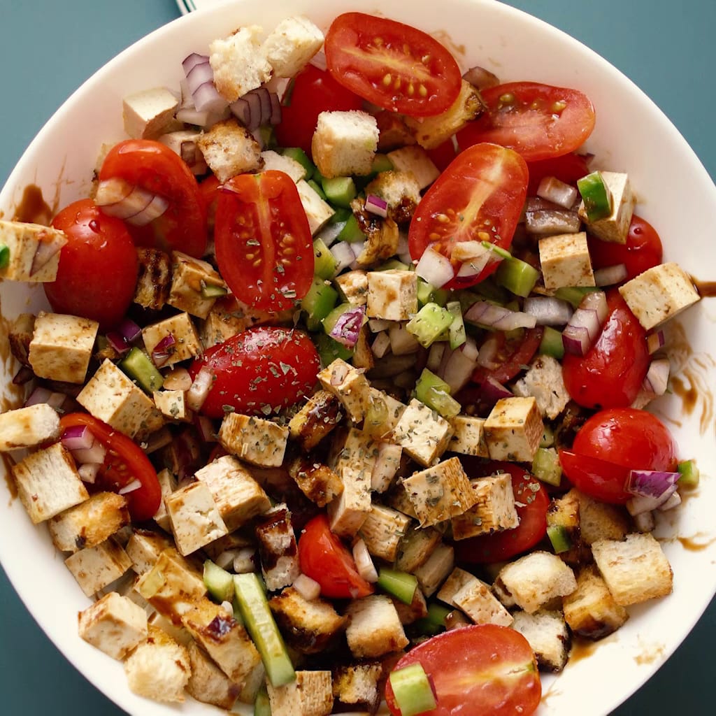 Priprema jela Veganska obrok salata sa indijskim orasima faza 1