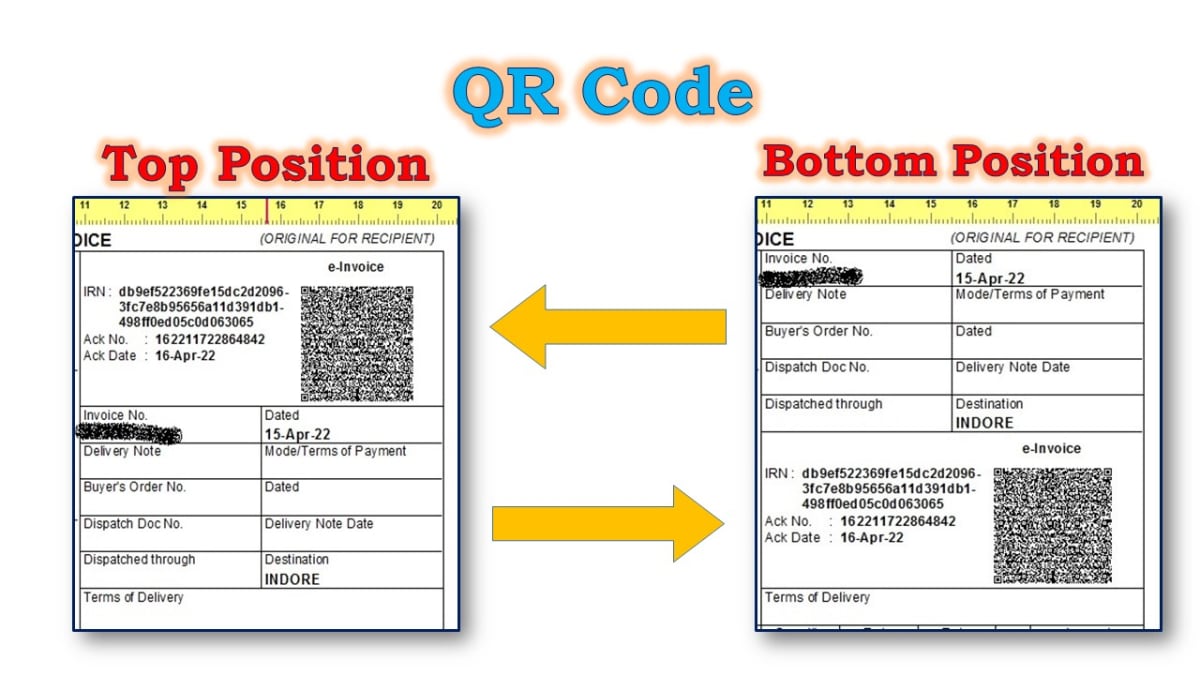Change E-Invoice QR Code Position — Tally add-on screenshot