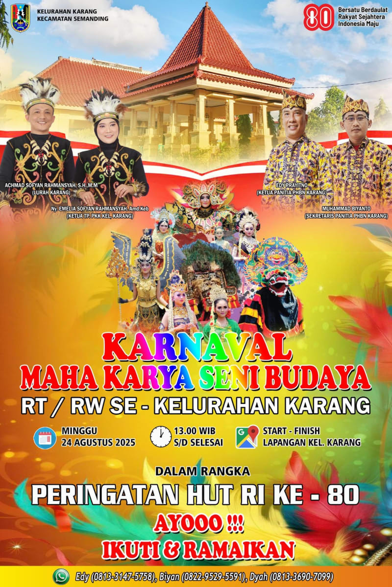 Karnaval Maha Karya Seni Budaya RT/RW Se-Kelurahan Karang