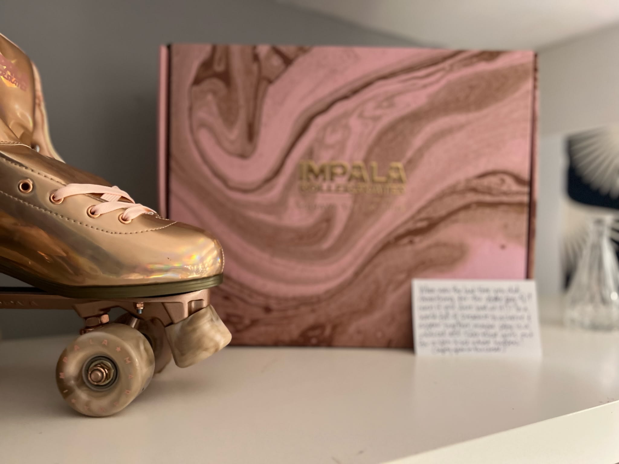 Pink Impala roller skates — a fun surprise for guests