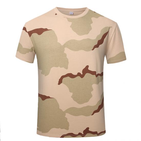 Military Tricolor Desert Camouflage Short-sleeved T-shirt