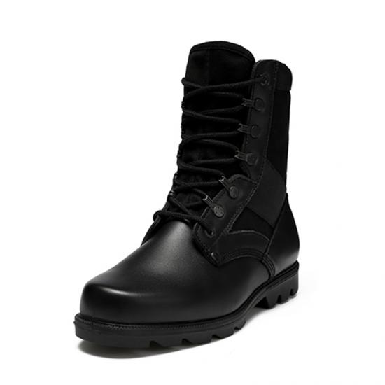 Army Tactical Boots Black Leather Combat Military Hiking Boots