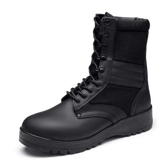 Black Men's Shoes Genuine Leather Military Combat Jungle Boots