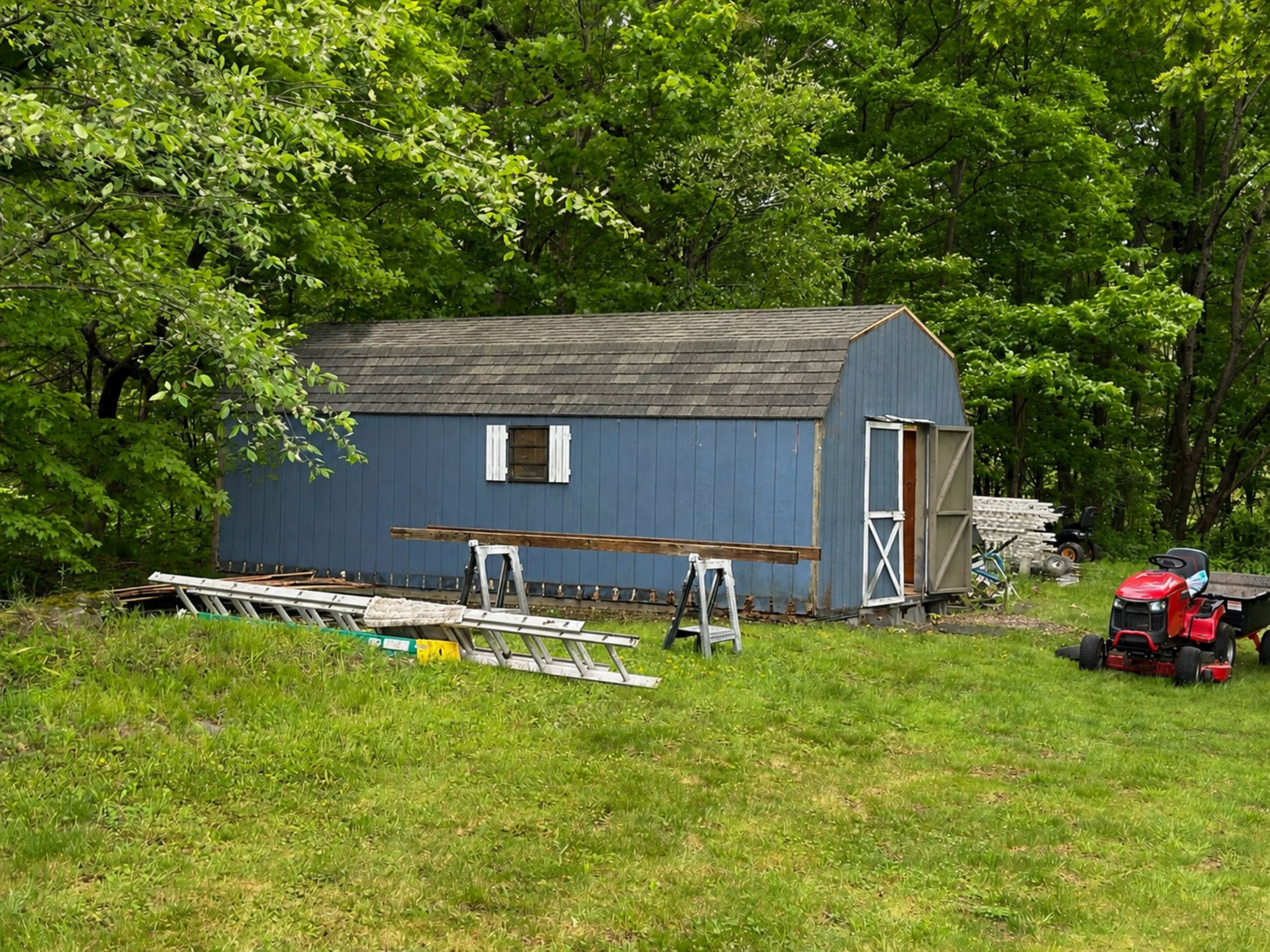 large shed takedown and rebuild — before