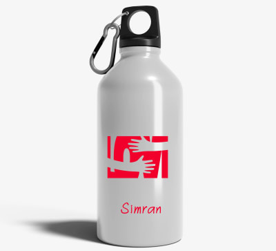 Personalized [Designer] Sipper Bottle 650ML White | Love Art With Name