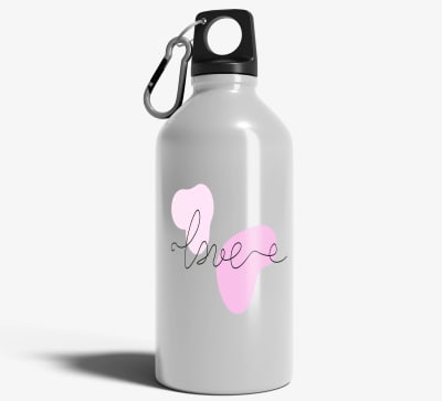 Personalized [Designer] Sipper Bottle 650ML White | Love Art With Name