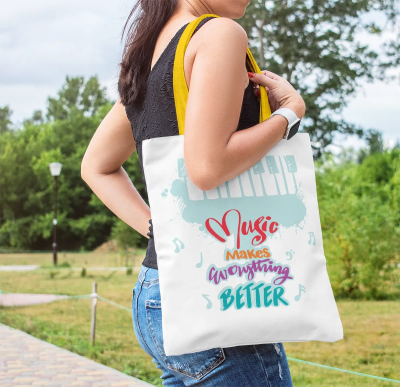 Music Tote Bag - Personalized - Music Makes Everything Better
