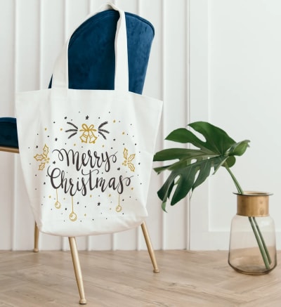 Merry Christmas Printed Tote bag