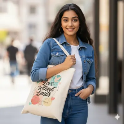 Love Without Limits Personalized Name Tote Bag