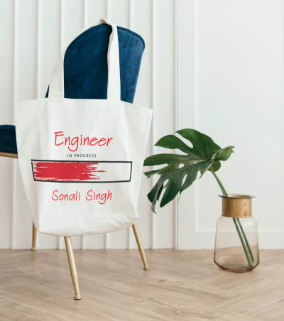 Personalized Engineering Student Tote Bag - Add Name to Personalize