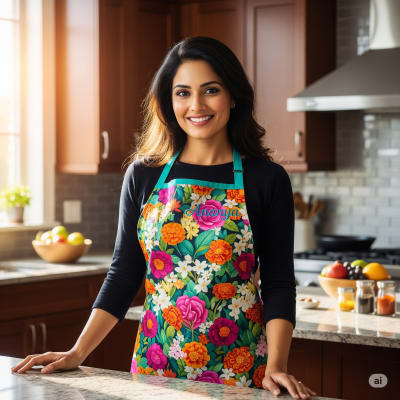 Printed Cotton Apron for Women
