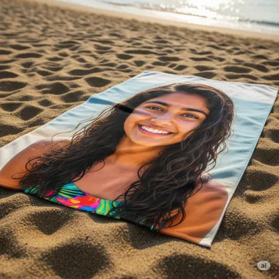 Personalized Beach Towel with Name & Photo