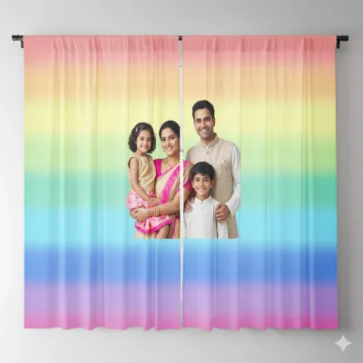 Rainbow Gradient Customized Curtain