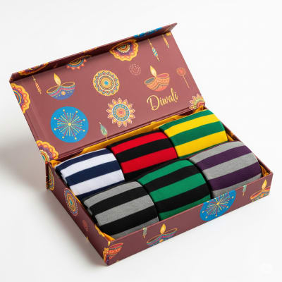 Premium Diwali Designer Socks Gift Box