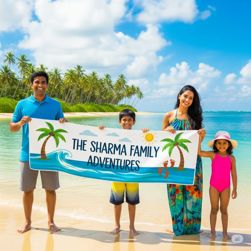 Set of 4 Family Beach Towels – Sharma Family Adventure