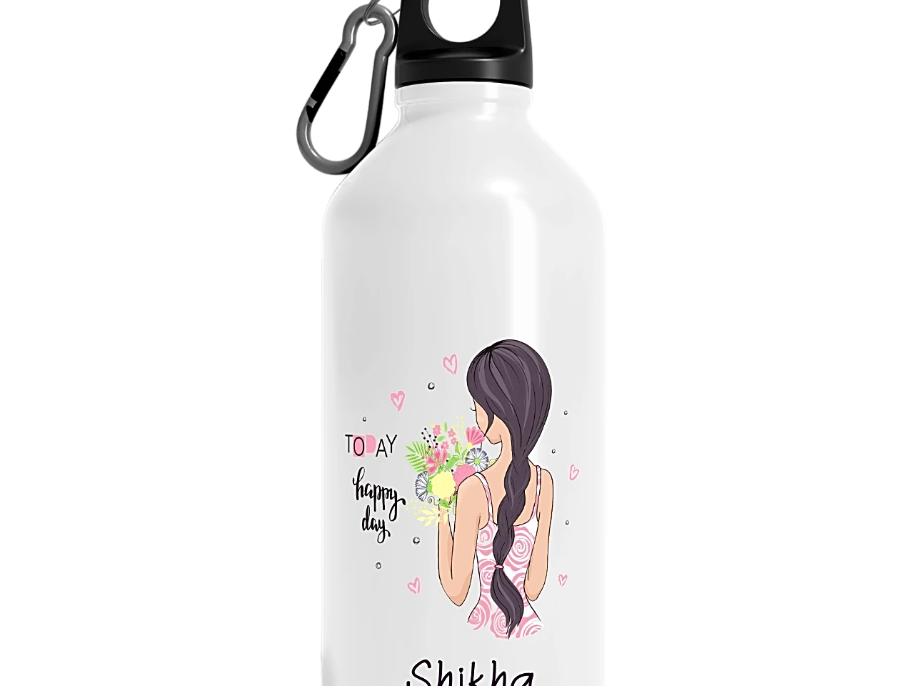 Romantic Gift for Your Love - Designer Name Sipper Bottle with Girl Pi