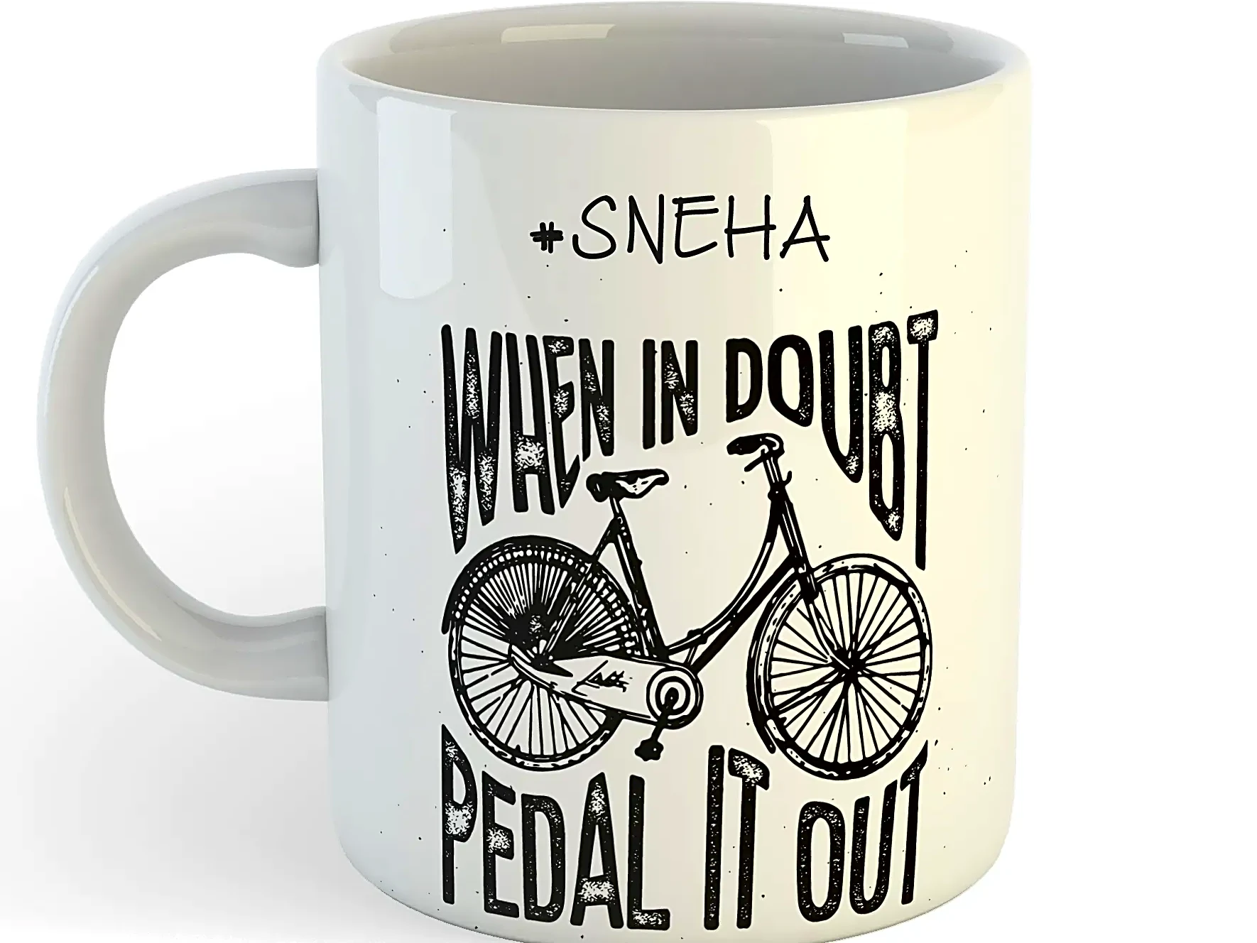 Personalized with Name [When in Doubt Pedel it Out] Ceramic Mug 11 OZ
