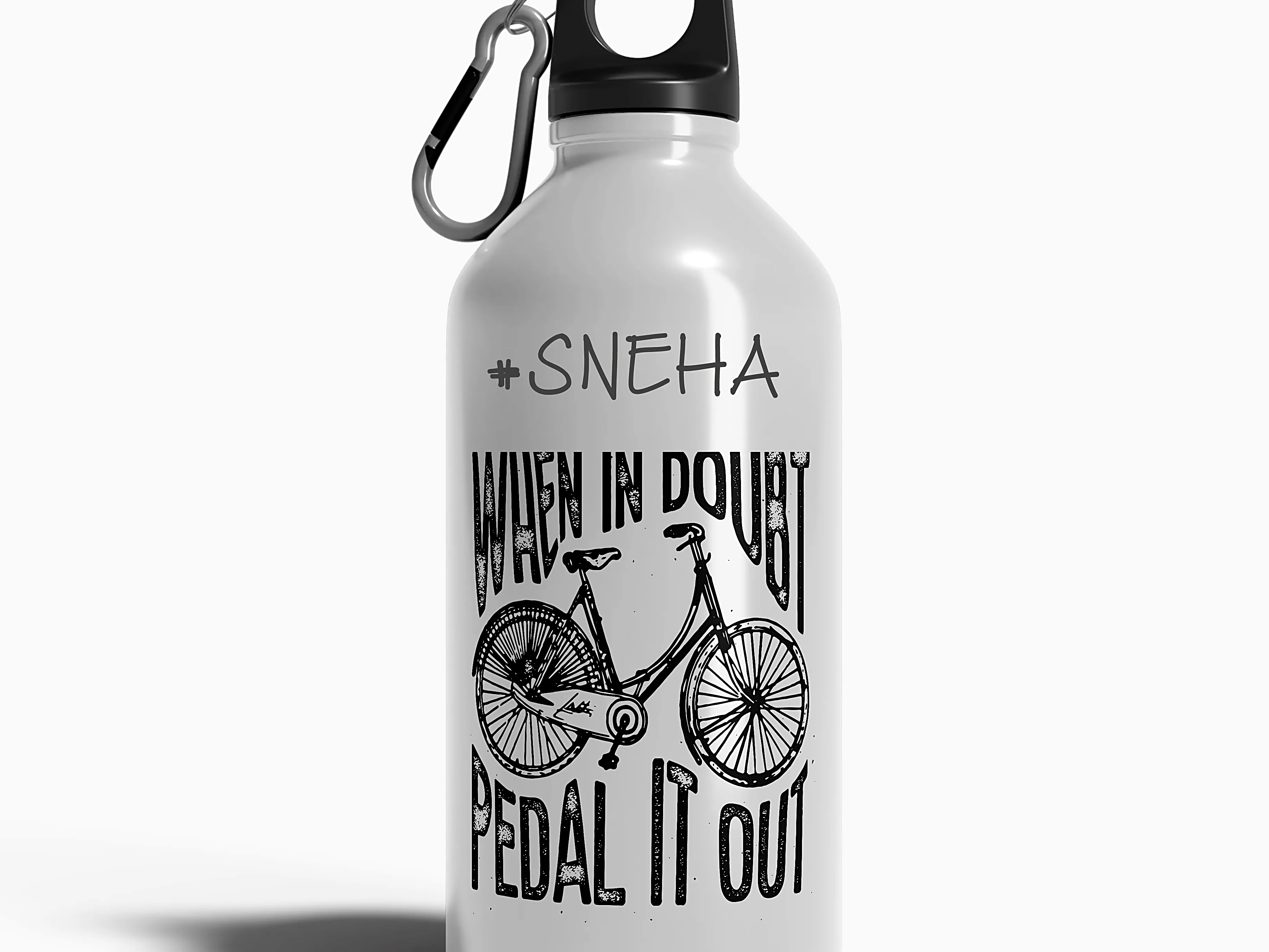 Motivational Personalized With Name [When in Doubt Pedel It Out]  Alum