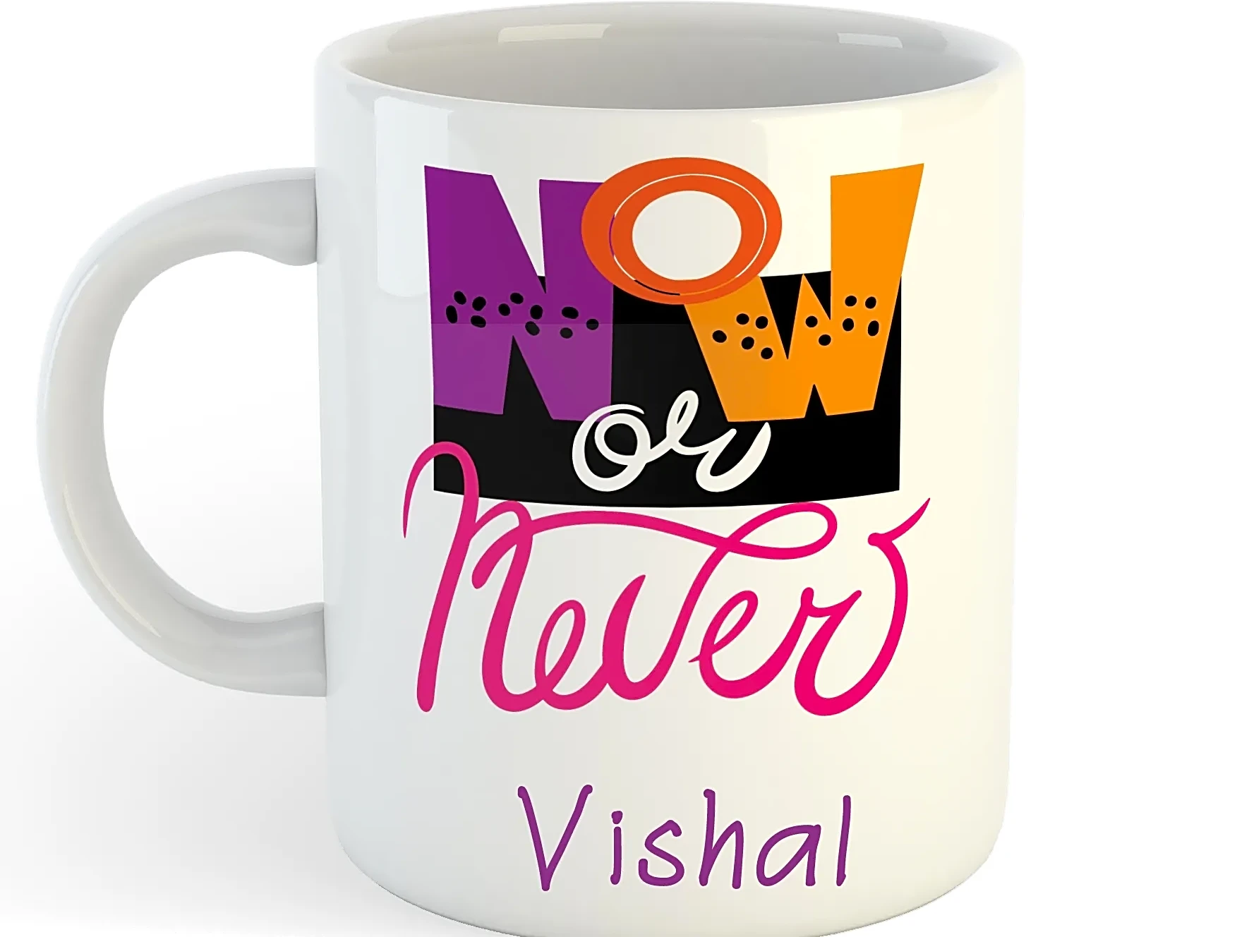 Personalized with Name [Now or Never] Ceramic Mug 11 OZ 
