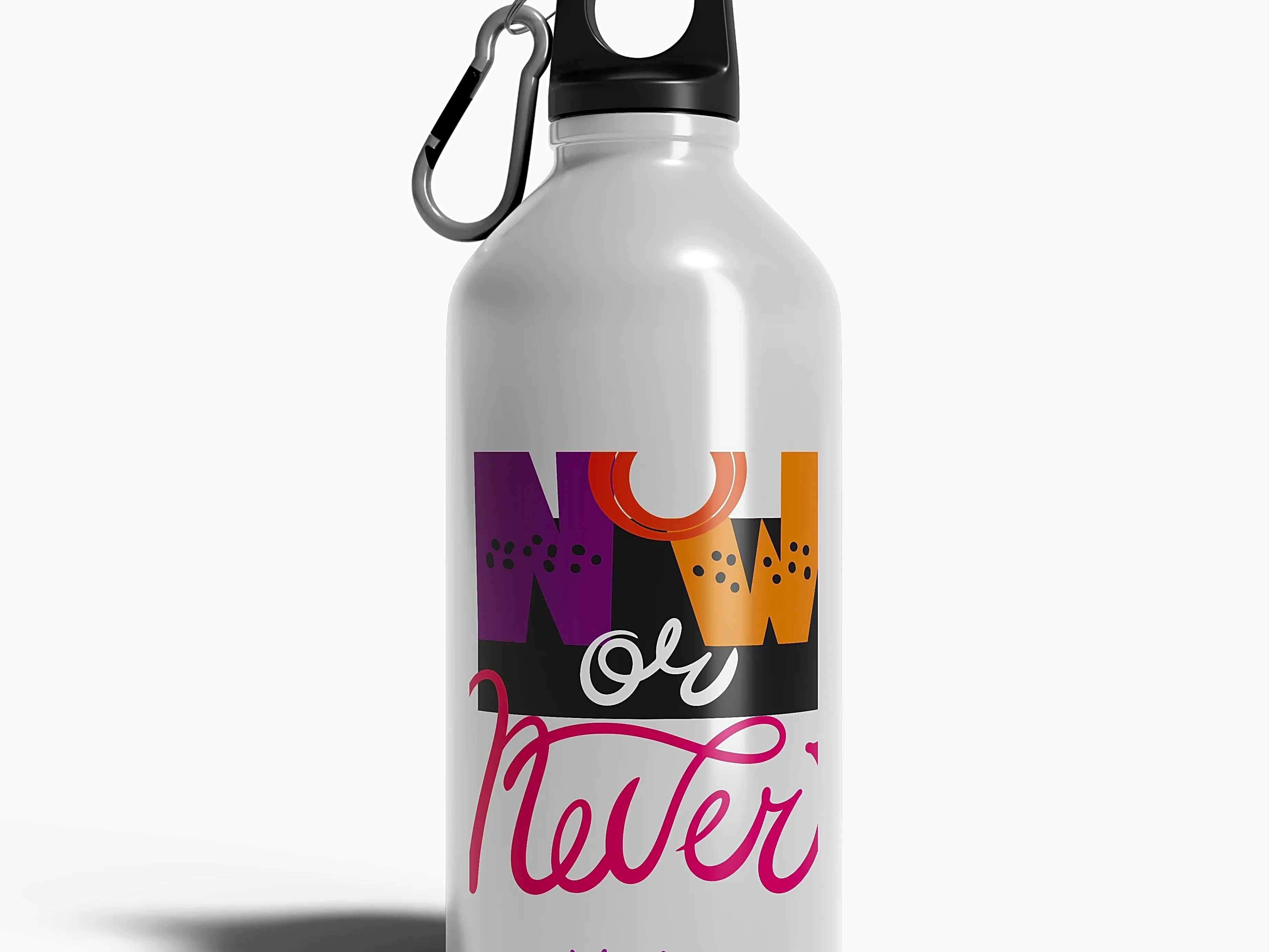Motivational Personalized With Name [Now or Never]  Aluminum Sipper Wa