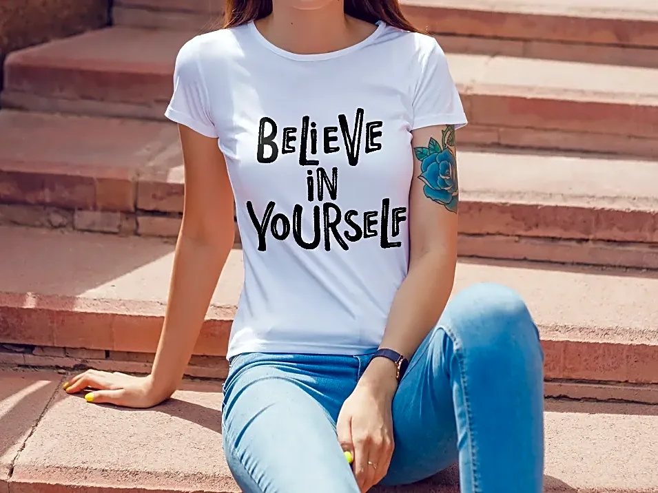 Believe in Yourself Printed T Shirt 