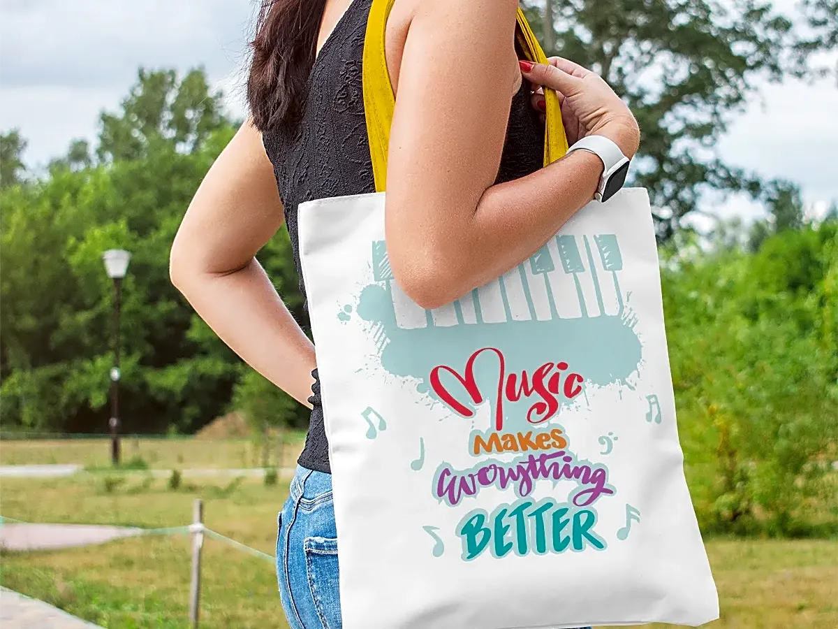 Music Tote Bag - Personalized - Music Makes Everything Better