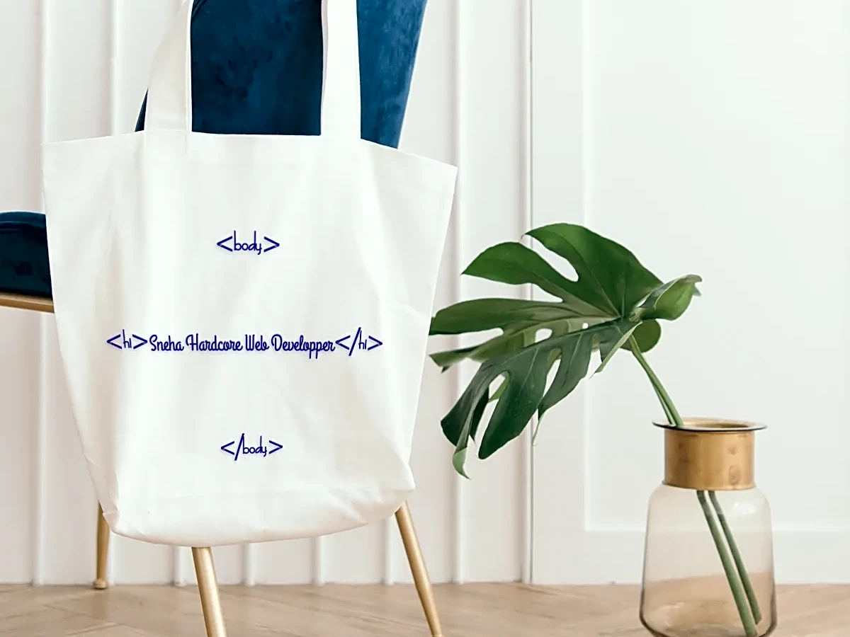 Funny html Body Tag tote bag for Developer - Personalize with coder na
