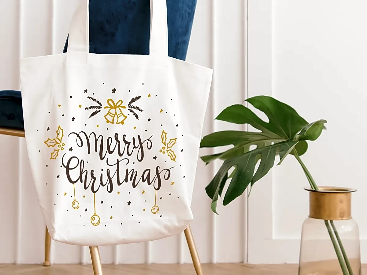 Merry Christmas Printed Tote bag