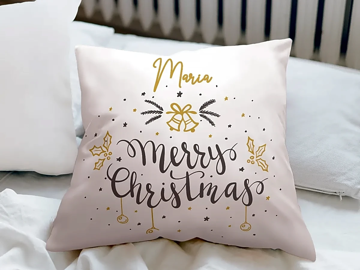 Personalized Merry Christmas Customized Cushion with Name