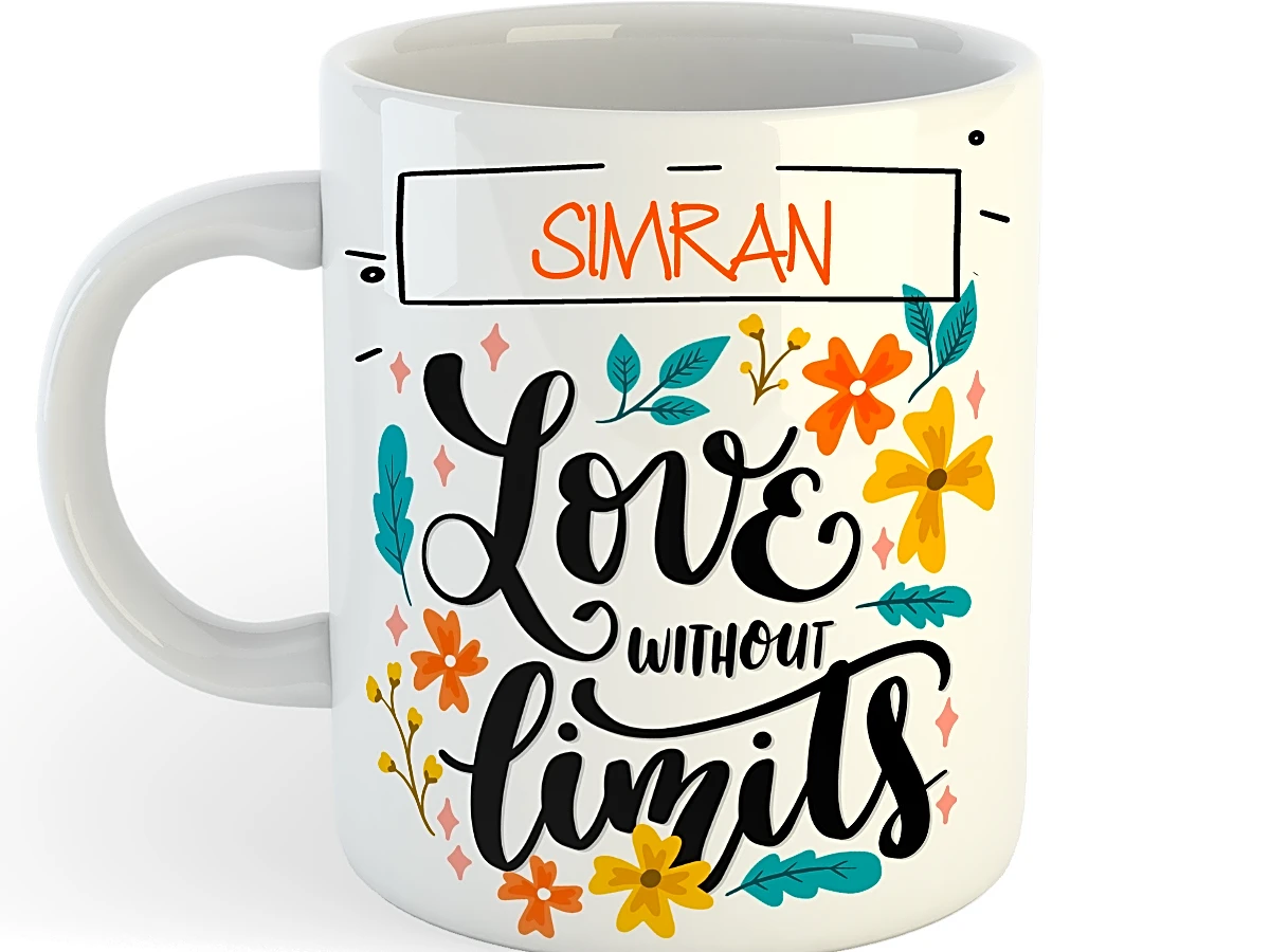 Personalized Love Without Limits Coffee-Tea Mug with personalized name