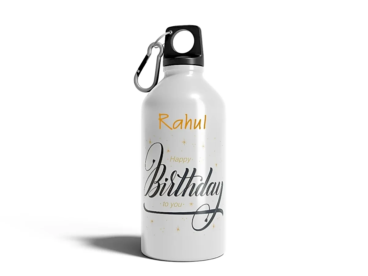Personalized With Name [Happy Birthday]  Aluminum Sipper Water Bottle