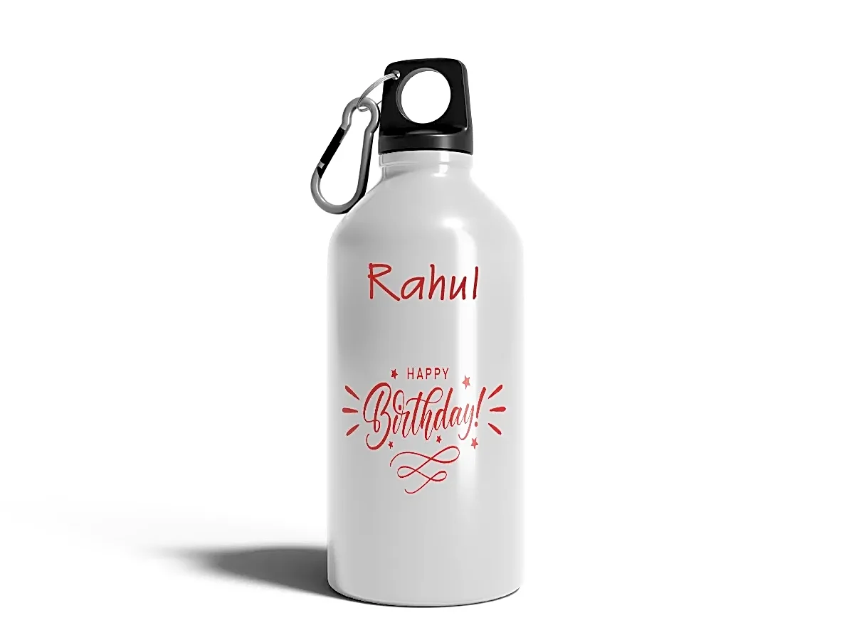 Personalized With Name [Happy Birthday]  Aluminum Sipper Water Bottle