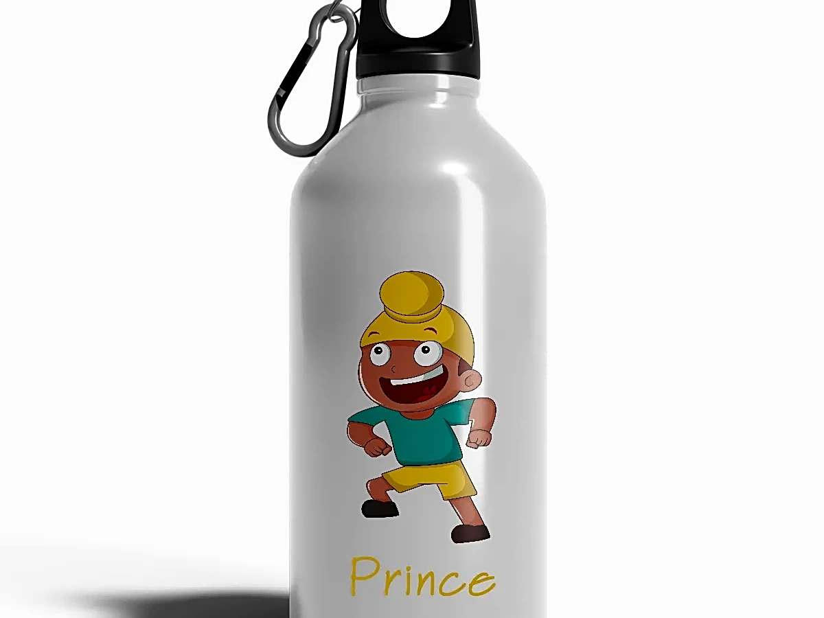 Personalized [Designer] Sipper Bottle 650ML White | Punjabi Kid Art Wi
