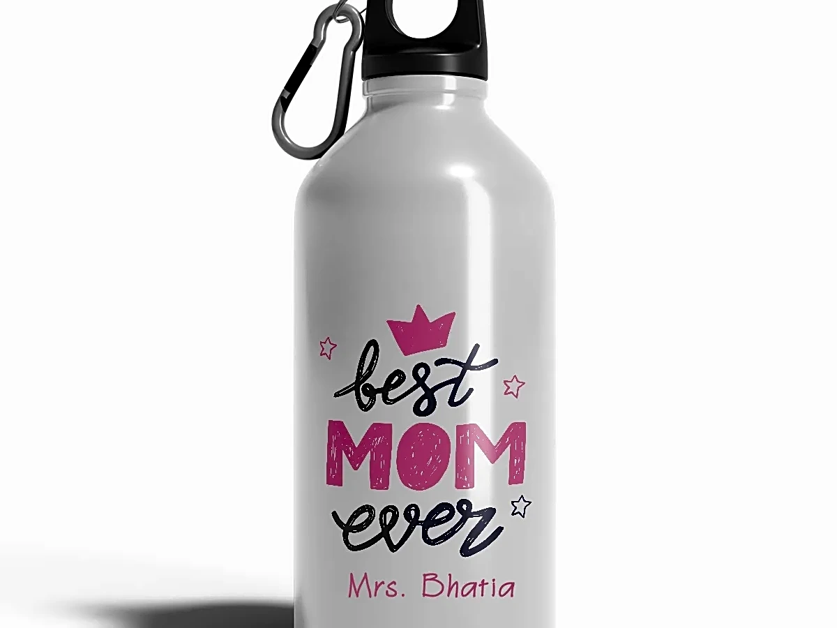 Personalized [Designer] Sipper Bottle 650ML White | Best Mom Ever Art 