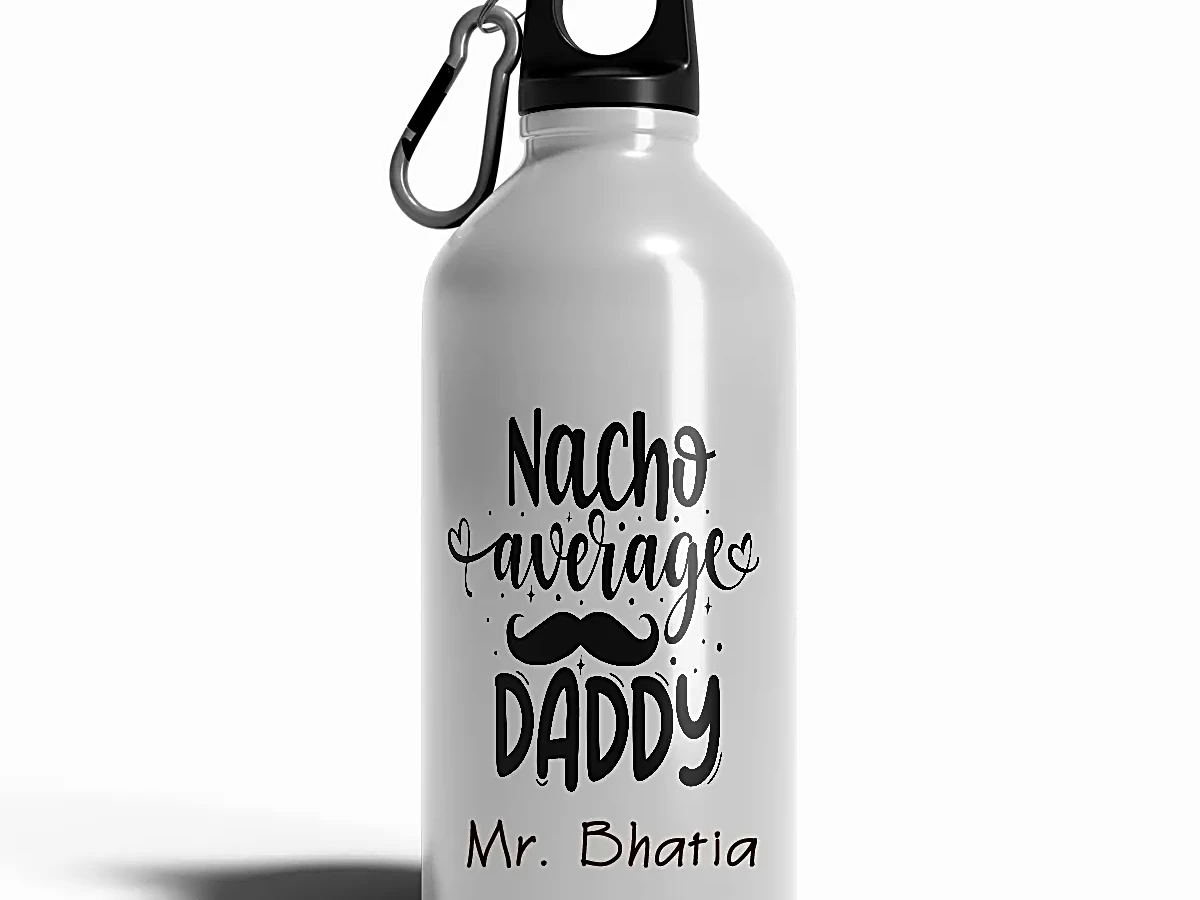 Personalized [Designer] Sipper Bottle 650ML White | Nacho Average Dadd