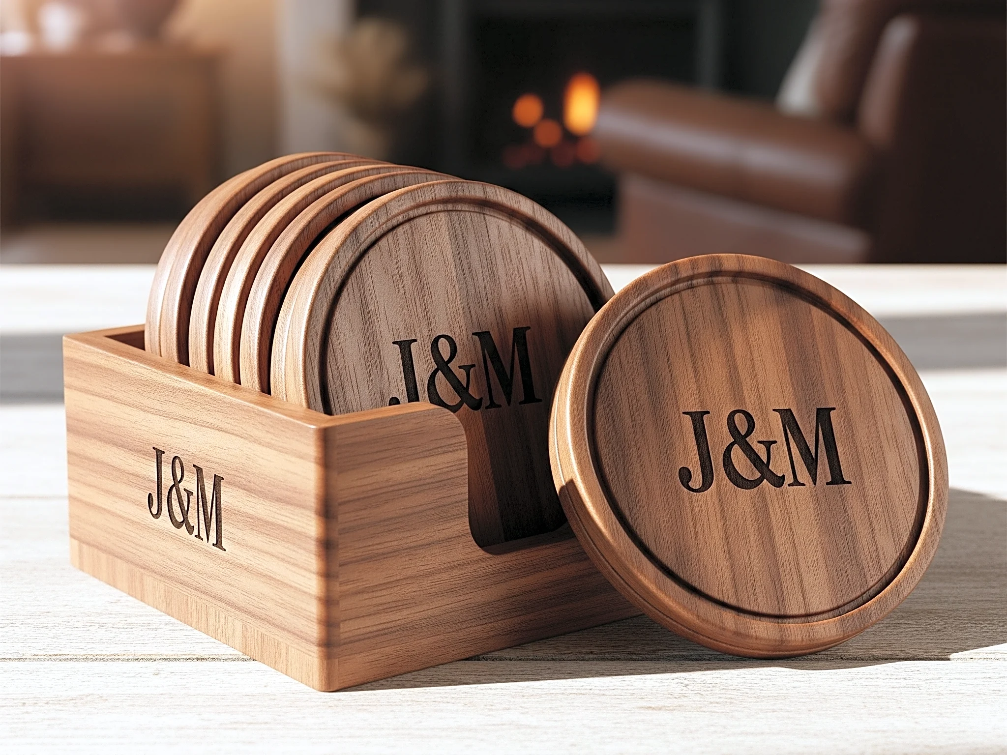 Wooden Coasters Personalized Gift