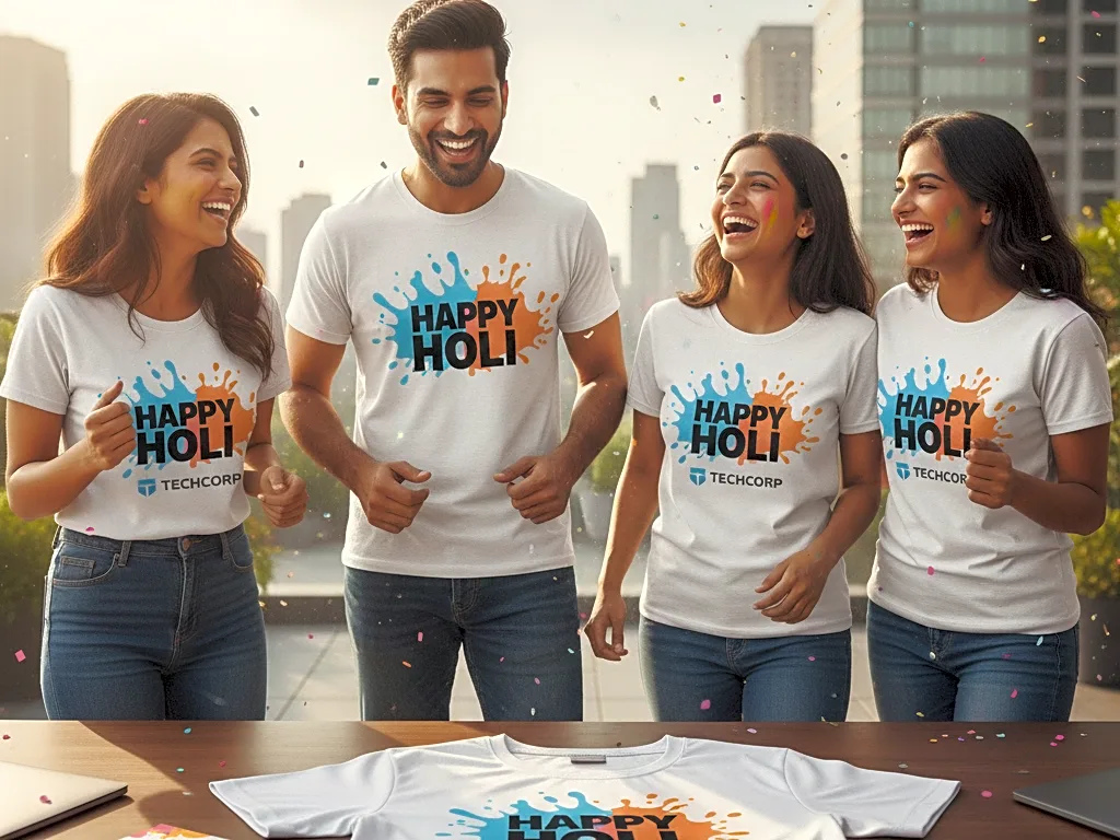 corporate holi gifts custom tshirt