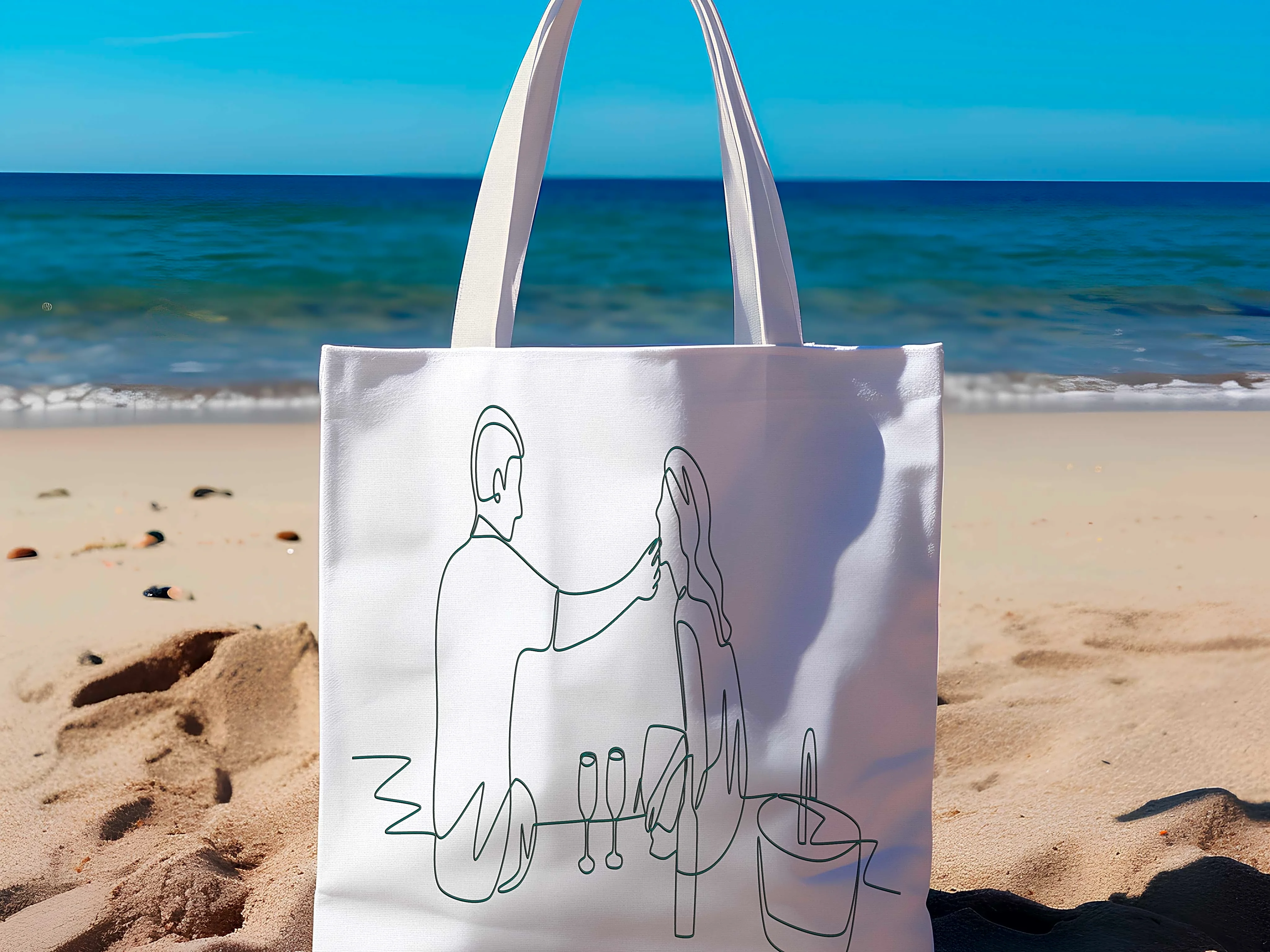Romantic Art Tote Bag for Couples