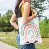 Personalized Teacher Tote Bag - Customized with Teacher Name - Rainbow