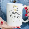 Christmas Personalized Coffee Mugs with Name and Merry Christmas  art