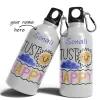 Personalized With Name [Just Be Happy]  Aluminum Sipper Water Bottle