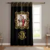 Black Golden Monogram Curtain