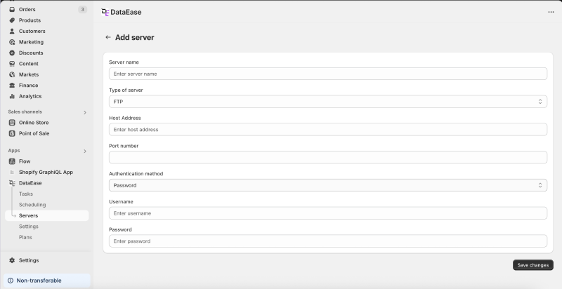 Add Server DataEase