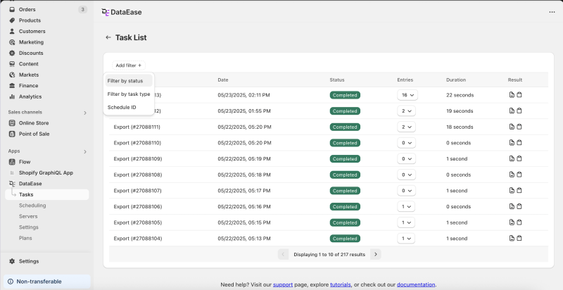Task List DataEase