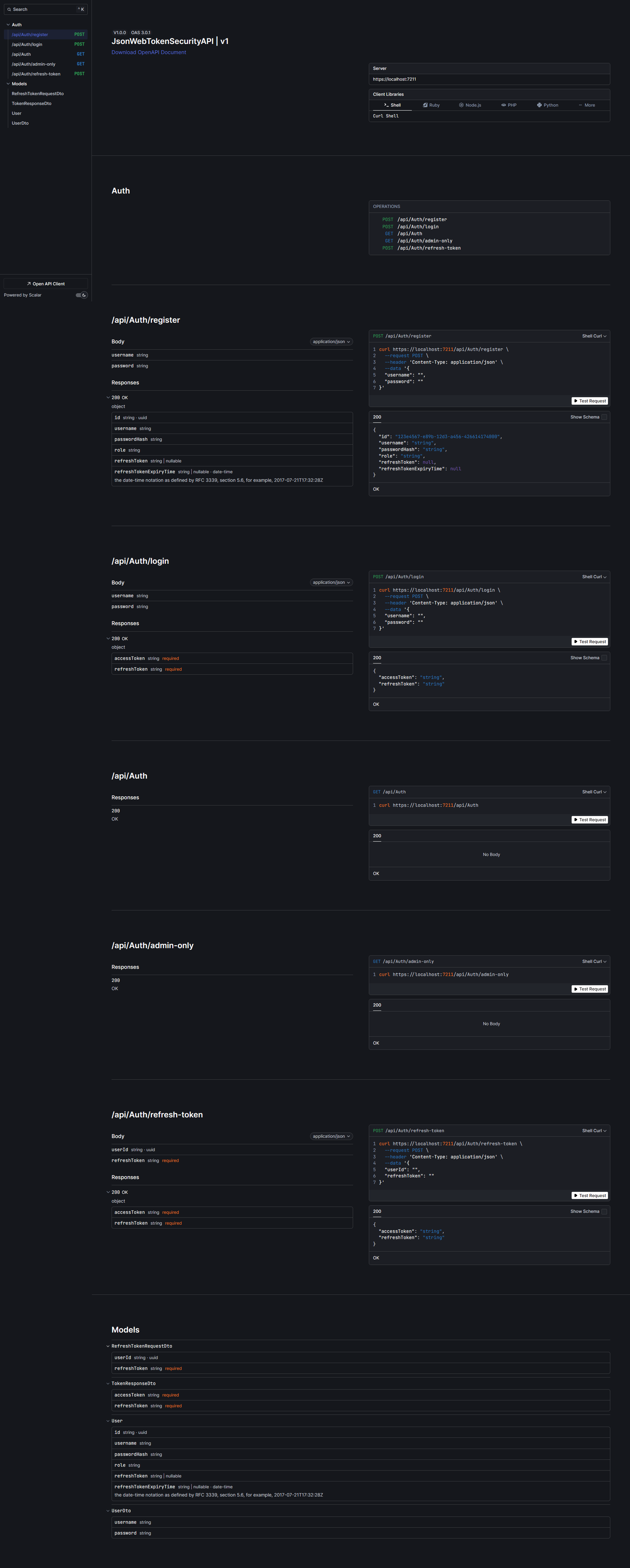 Scalar API Docs