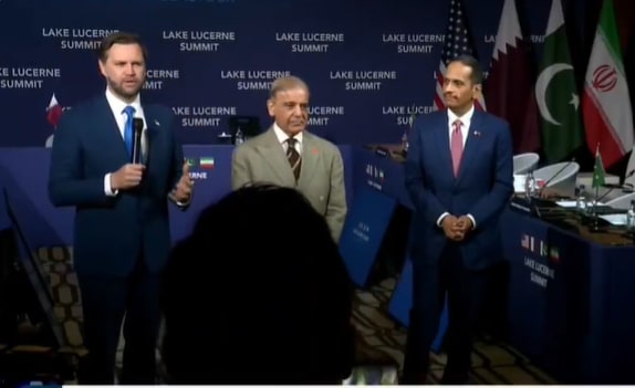 US Vice President JD Vance with Pakistan's PM and Qutar's PM