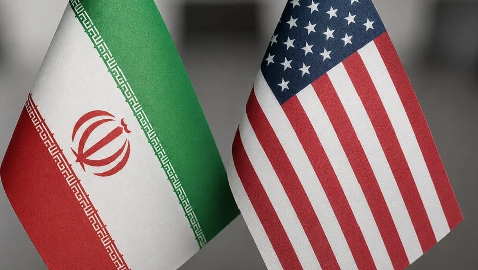 Flags of Iran and US