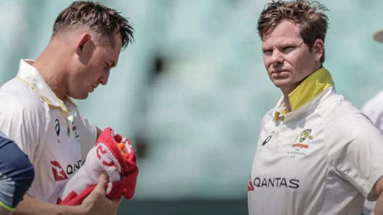 Australian cricketer Steve Smith in action during a match.