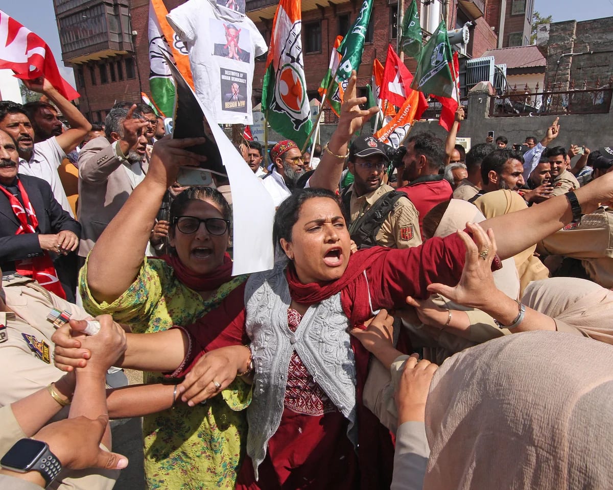 A polling booth in India during election season.